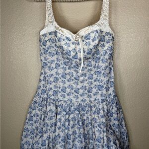 Astr The Label Womens Cottagecore Prairie Floral Mini Smocked Bodice Y2K Dress